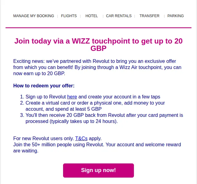 Wizz Air: Získejte až 20 GBP s Revolut – červen 2026 | Nuslet.cz