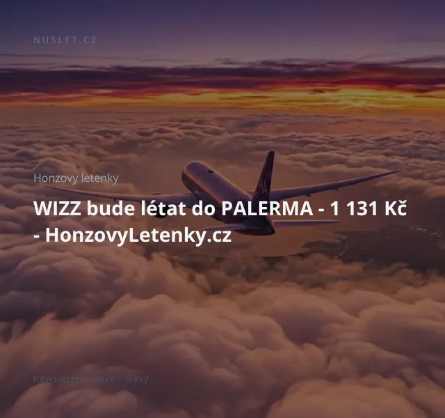 Honzovy letenky: Wizz do Palerma – 1 131 Kč | Nuslet