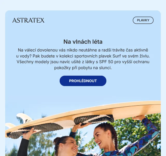 Astratex: Plavky Surf se slevou 30 % – květen 2026 | Nuslet.cz
