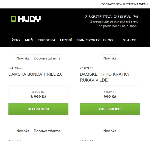 Hudy: Novinky Kari Traa s 7% slevou – červen 2026 | Nuslet.cz