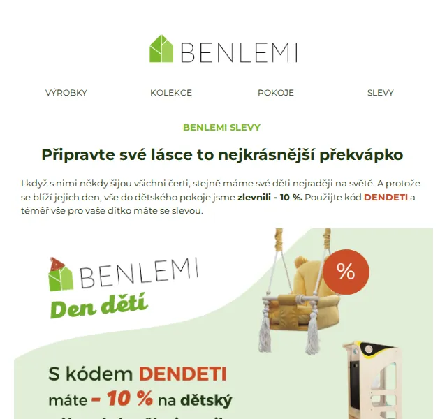 Benlemi: 10% sleva na dětský pokoj – červen 2026 | Nuslet.cz