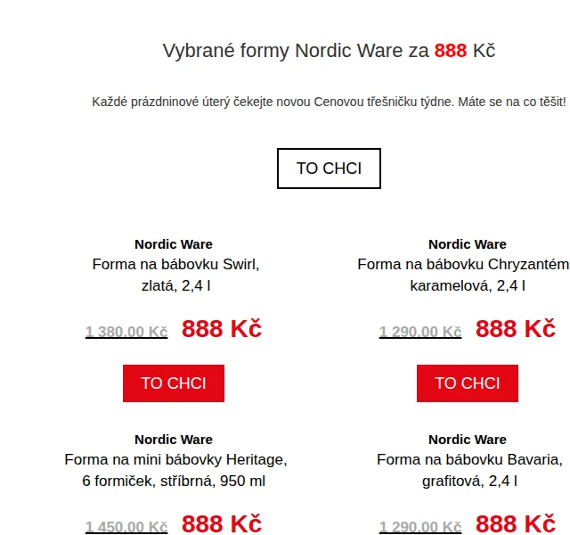 Potten & Pannen: Bábovkové formy Nordic Ware od 888 Kč – červen 2026 | Nuslet.cz