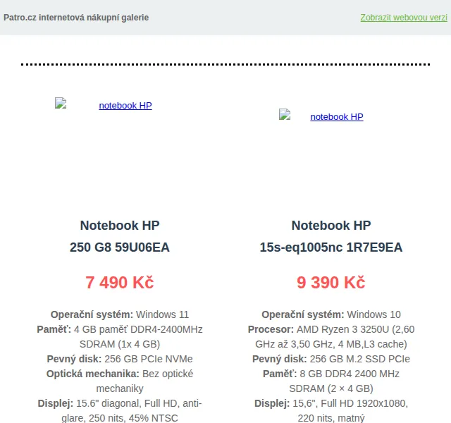 Patro.cz: Notebook HP se slevou od 7 490 Kč – červen 2026 | Nuslet.cz
