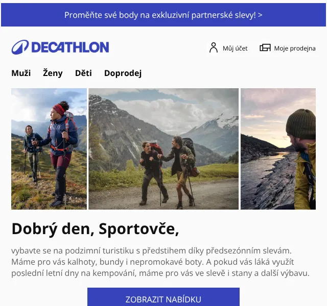Decathlon: Podzimní turistika se slevami až -41 % – září 2026