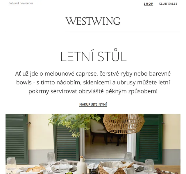 Westwing: Letní stolování a novinka Westwing Collection – červen 2026 | Nuslet.cz