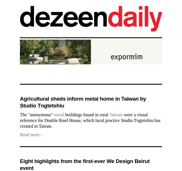 Dezeen Daily: Architektonické novinky a design – červenec 2026 | Nuslet.cz