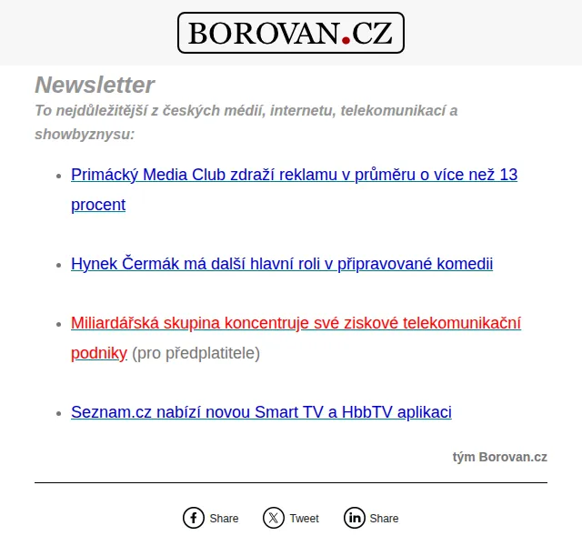 Aleš Borovan: Primácký Media Club zdraží reklamu o 13 % – červen 2026 | Nuslet.cz