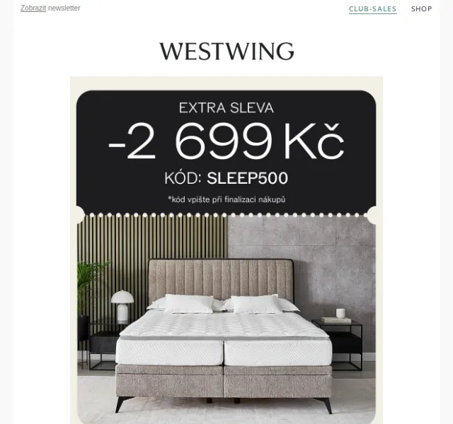 Westwing: Sleva 2 699 Kč na postele Maison De Rêve – červen 2026 | Nuslet.cz