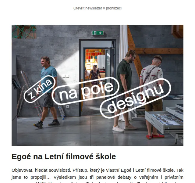 Egoé: debaty a kemp na Letní filmové škole – červenec 2026 | Nuslet.cz