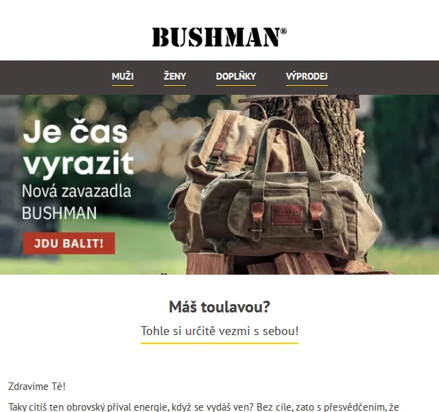 BUSHMAN: Podzimní kolekce slevy až 50 % – červen 2026 | Nuslet.cz