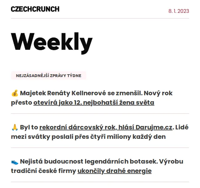 CzechCrunch: přehled zpráv a článků – leden 2023 | Nuslet.cz