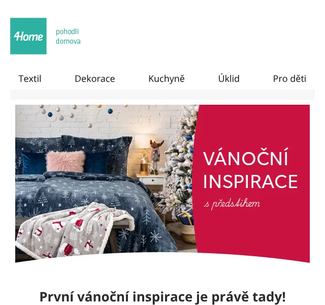 4home.cz: Vánoční textil a dekorace – září 2026