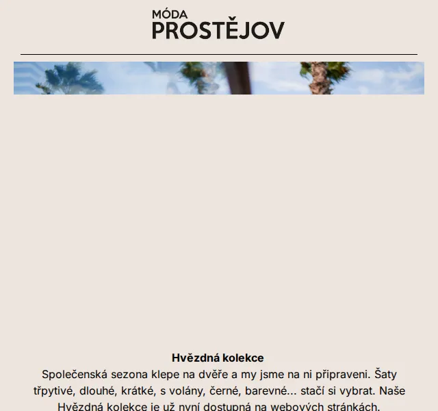 Móda Prostějov: Hvězdná kolekce – společenské šaty – červenec 2026 | Nuslet.cz