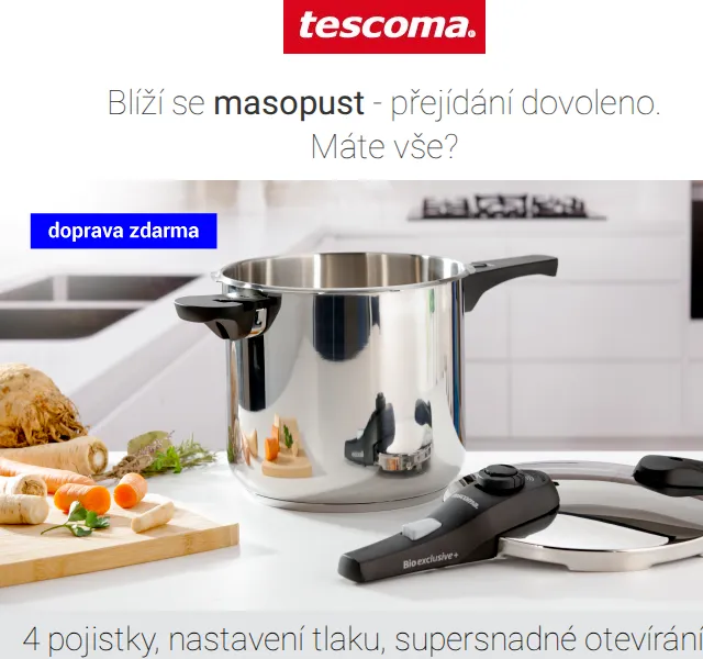 Tescoma: Tlakové hrnce BIO EXCLUSIVE+ od 2199 Kč – červen 2026 | Nuslet.cz