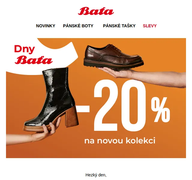 Baťa: Dny Baťa – sleva 20 % na novou kolekci – červen 2026 | Nuslet.cz