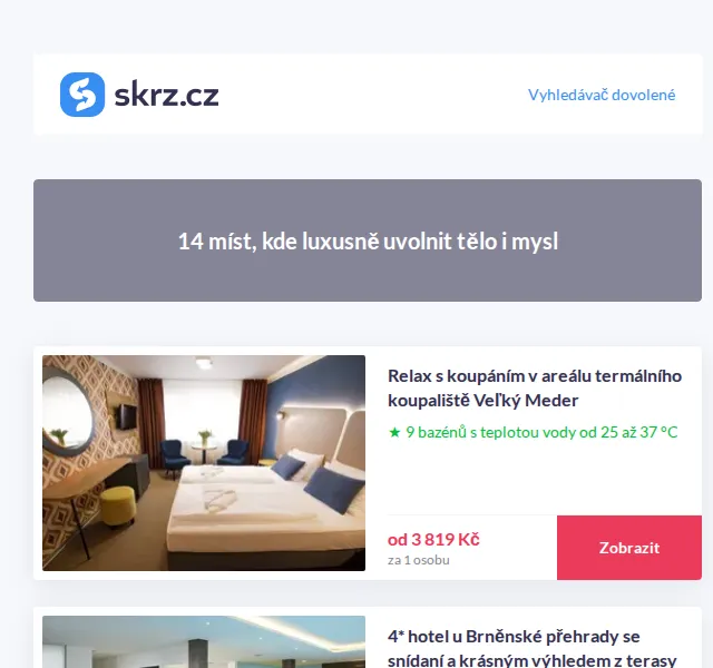 Vánoce na Skrz: 14 wellness pobytů se saunou a masáží – červen 2026 | Nuslet.cz