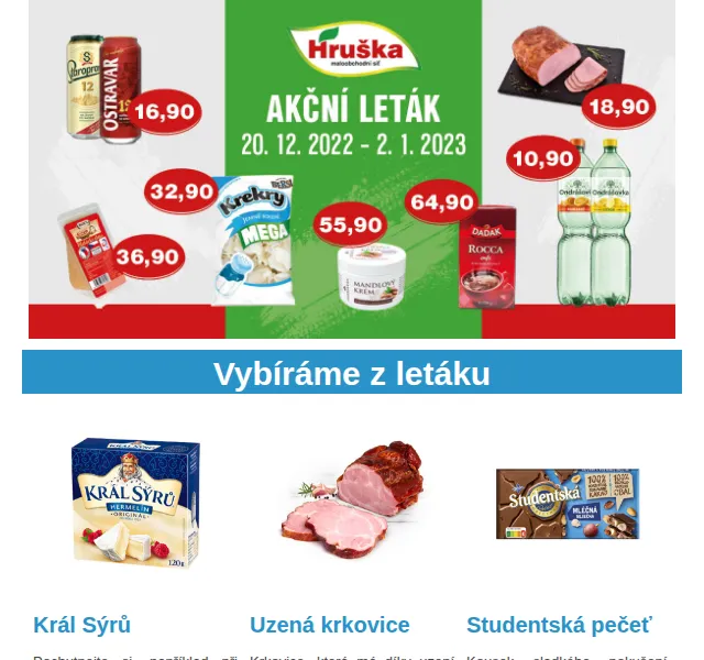 Váš HRUŠKA tým: Leták Král Sýrů a uzená krkovice – červen 2026 | Nuslet.cz