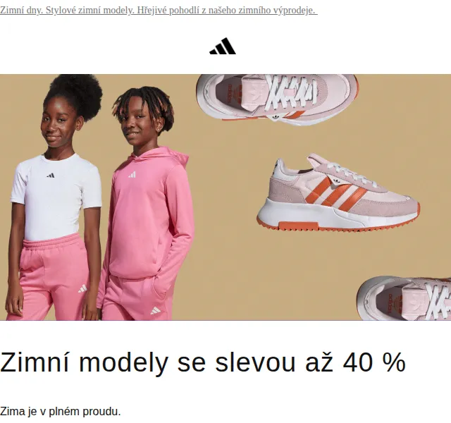 Adidas: zimní výprodej až 40 % – duben 2026 | Nuslet