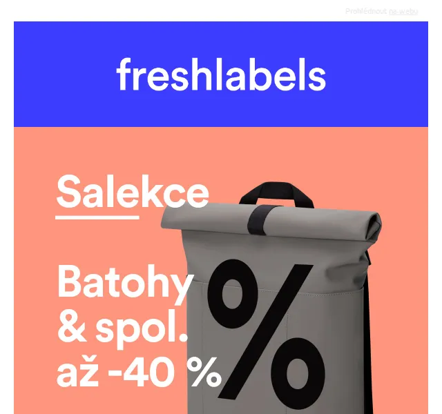 Freshlabels: SALEkce na batohy a tašky se slevou až 40 % – červen 2026 | Nuslet.cz