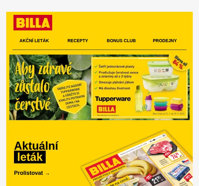 Billa: Jihočeské mléko a Pilsner Urquell v akci – červen 2026 | Nuslet.cz