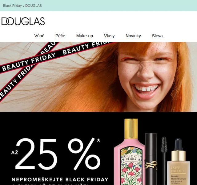 Douglas CZ: Až 25% na vše – Black Friday 2026 | Nuslet.cz