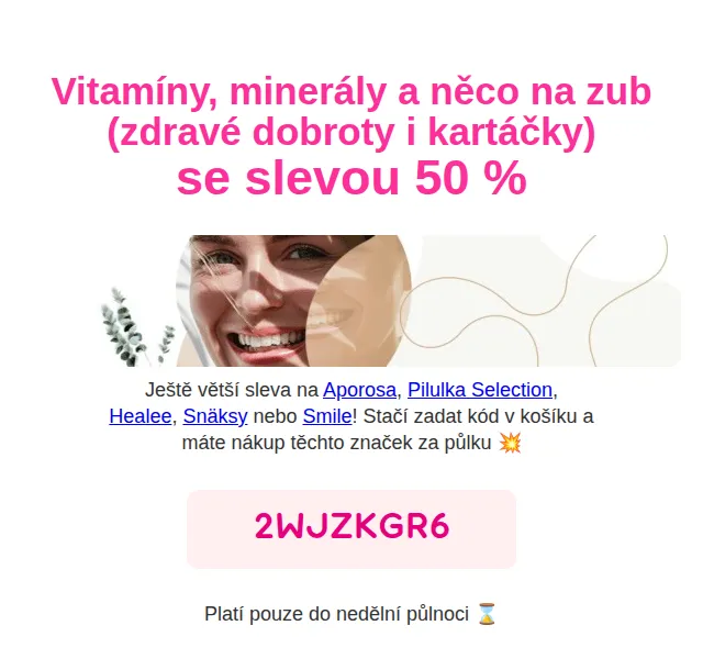 Pilulka.cz: Sleva 50 % na Pilulka Selection, Snäksy, Smile – červen 2026 | Nuslet.cz