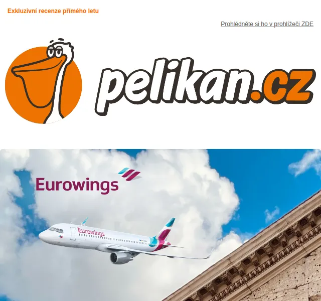 Pelikan.cz: Recenze letu Praha–Řím s Eurowings – červen 2026 | Nuslet.cz