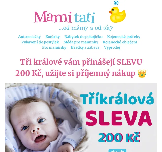 Mamitati.cz: Sleva 200 Kč na kojenecké potřeby – červen 2026 | Nuslet.cz