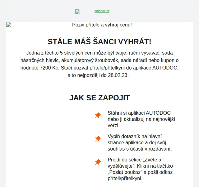 Autodoc.cz: Soutěž o kupon 7200 Kč a nářadí – červen 2026 | Nuslet.cz