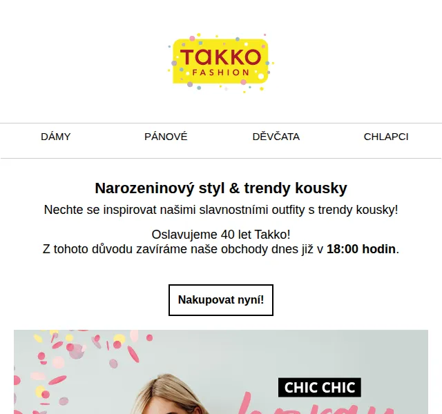 Takko Fashion: Slevy na party vesty – červen 2026 | Nuslet.cz