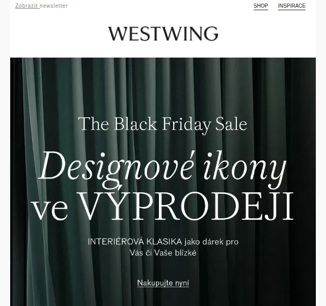 Westwing: Designové ikony v BLACK SALE – červen 2026 | Nuslet.cz