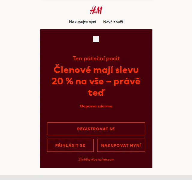 H&M Fashion: Dřívější přístup – sleva 20 % na vše – červen 2026 | Nuslet.cz