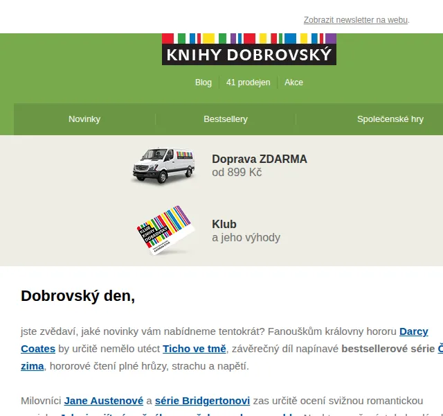 KnihyDobrovsky.cz: Darcy Coates, Bridgetonovi a slevy až 20 % – červen 2026 | Nuslet.cz