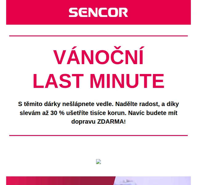 Sencor: Vánoční last minute dárky se slevou až 30 % – červenec 2026 | Nuslet.cz