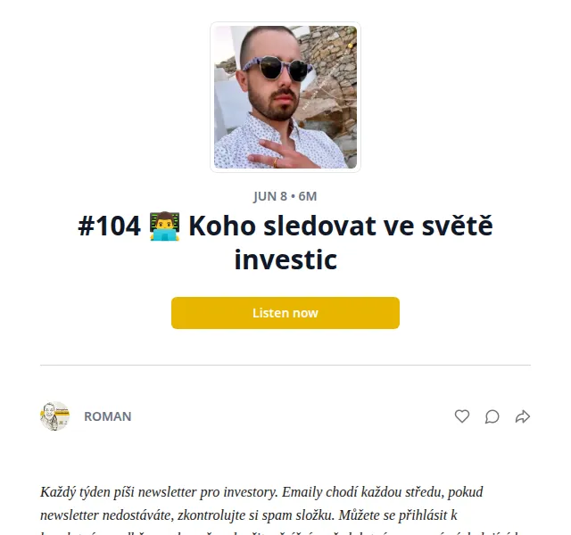 Substack: Investiční tipy a koho sledovat – červen 2026 | Nuslet.cz