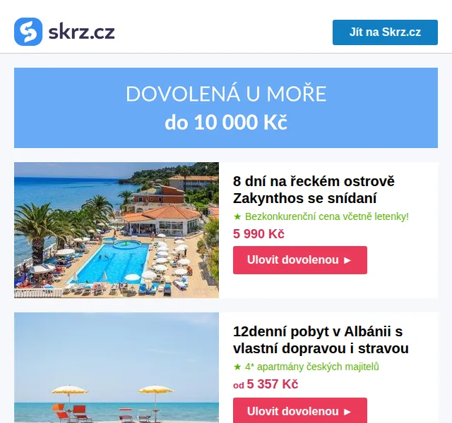 Skrz: Last minute Řecko od 5 990 Kč – červen 2026 | Nuslet.cz