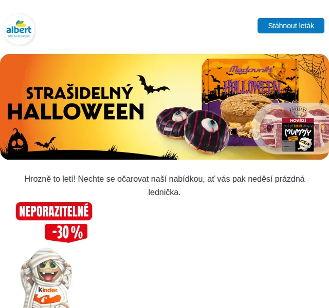 Albert: Halloween akce – produkty od 27,90 Kč – říjen 2025 | Nuslet.cz
