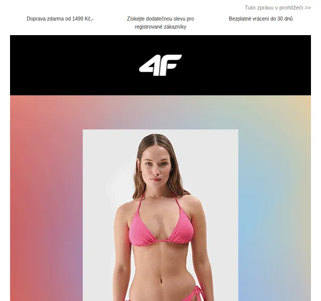 4F: Bikiny a plavky na léto 2026 – červen 2026 | Nuslet.cz