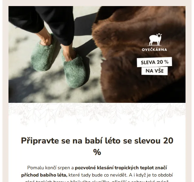 Ovečkárna: Sleva 20 % na vlněné zboží – červen 2026 | Nuslet.cz