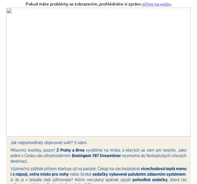 Čedok: Dreamlinerem do exotiky z Prahy/Brna – červen 2026 | Nuslet.cz