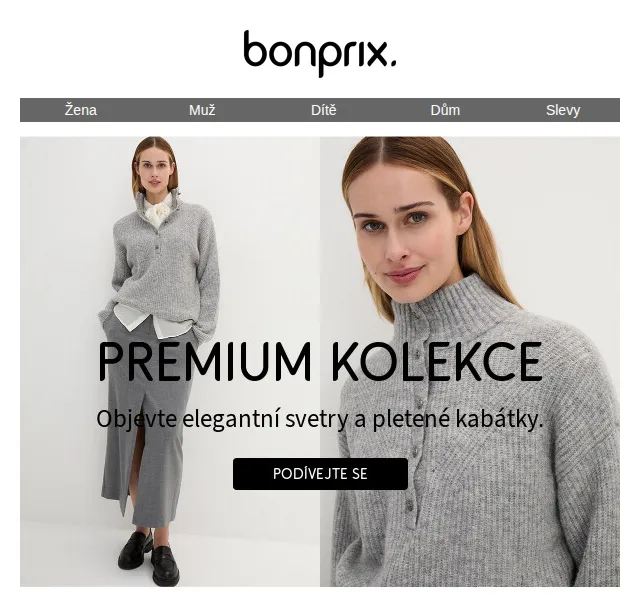 bonprix: Elegantní svetry a kabátky – červen 2026 | Nuslet.cz