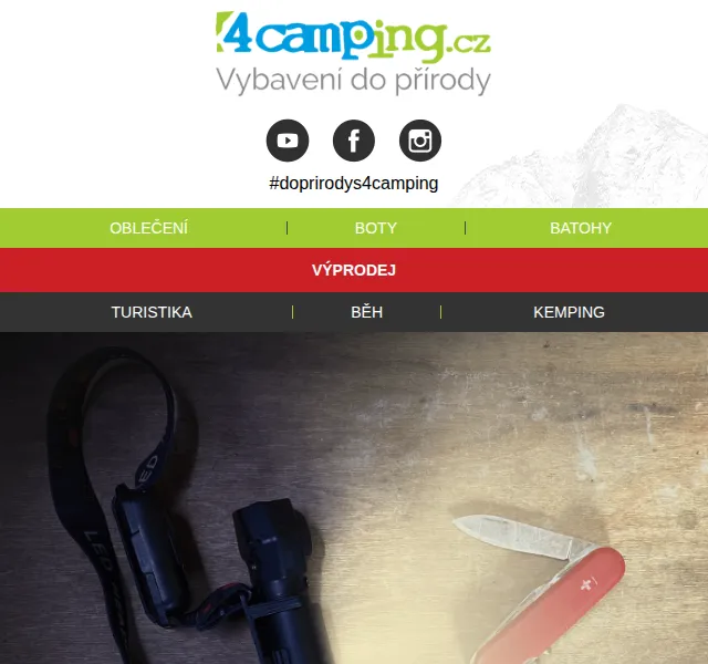 4camping: Výprodej nožů a čelovek – červen 2026 | Nuslet.cz