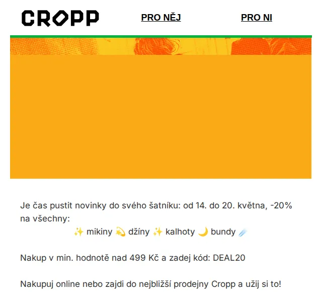 Cropp: -20 % na mikiny, džíny, kalhoty a bundy – červenec 2026 | Nuslet.cz