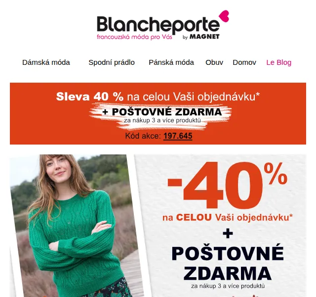 Blancheporte: Podzimní slevy až 40 % – červenec 2026 | Nuslet.cz