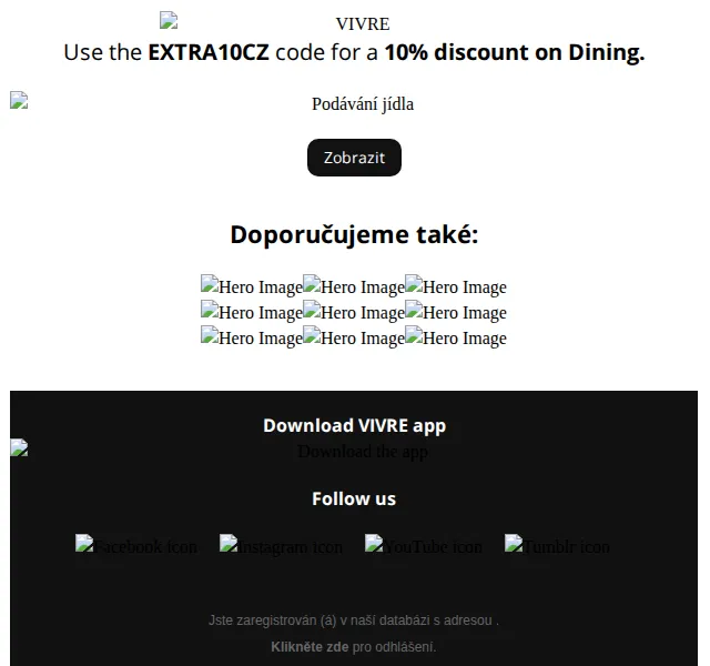 Vivre: Sleva 10% na Dining kolekci – červen 2026 | Nuslet.cz