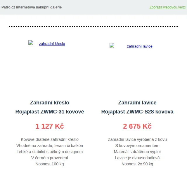 Patro.cz: Zahradní nábytek Rojaplast – červen 2026 | Nuslet.cz