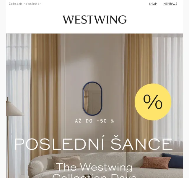 Westwing: Slevy až 50 % – duben 2026 | Nuslet.cz