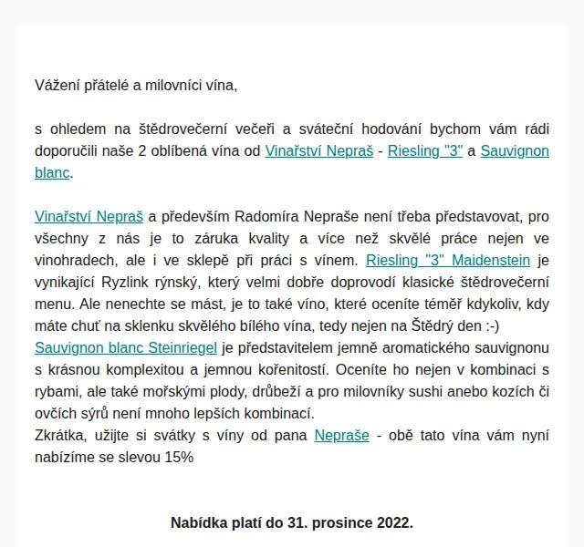 Premier Wines & Spirits: Nepraš Riesling a Sauvignon se slevou 15 % – červen 2026 | Nuslet.cz
