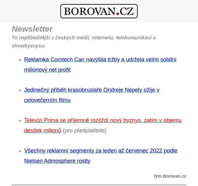 Aleš Borovan: Reklamka Comtech Can, film o Nepelovi, Prima byznys – červen 2026 | Nuslet.cz