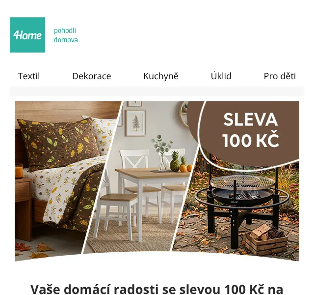 4home.cz: sleva 100 Kč na vše – slevový kód